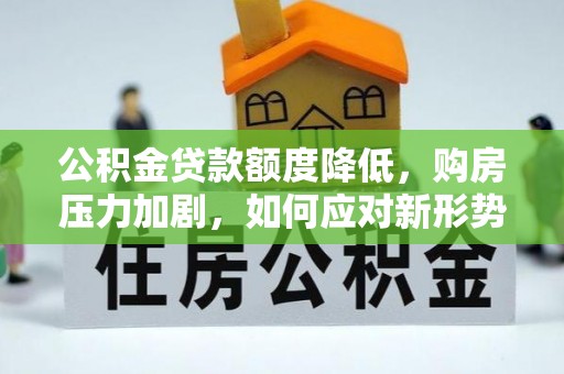 扶余公积金贷款额度降低，购房压力加剧，如何应对新形势？