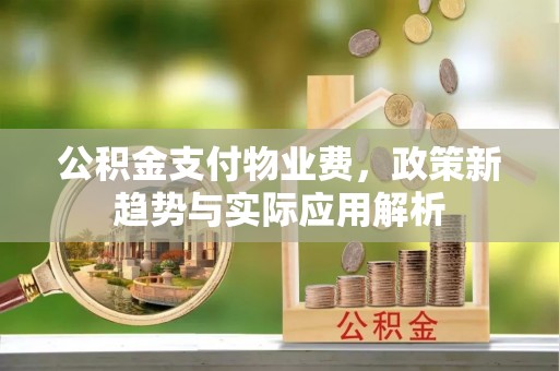 扶余公积金支付物业费，政策新趋势与实际应用解析
