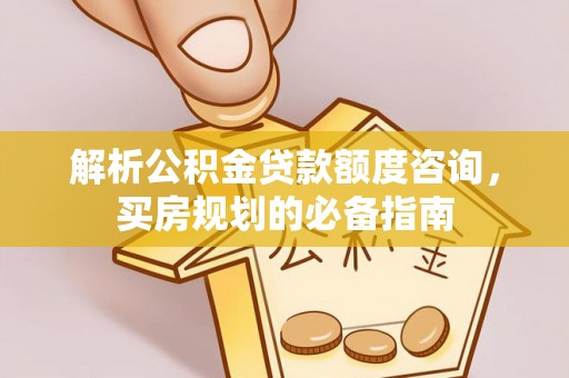 扶余解析公积金贷款额度咨询，买房规划的必备指南