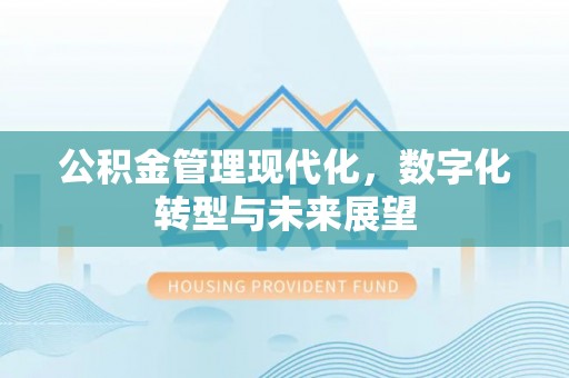 扶余公积金管理现代化，数字化转型与未来展望