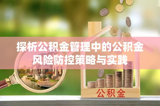 扶余探析公积金管理中的公积金风险防控策略与实践