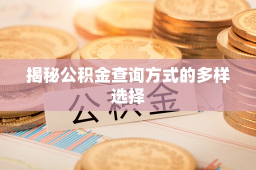 扶余揭秘公积金查询方式的多样选择